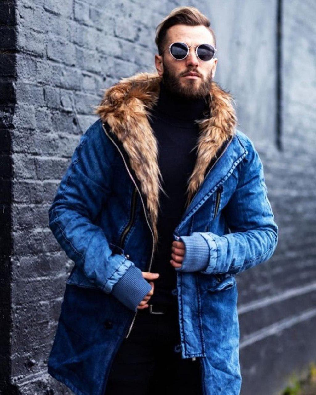 New Yorker fsbn куртка мужская синяя зимняя парка с мехом