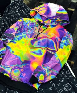 Мужское Разноцветное Худи Оверсайз Tie Die - Свободная Толстовка с Капюшоном и Ярким принтом Тай Дай