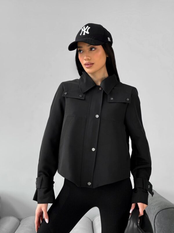Женская Демисезонная Черная Куртка Зарин с Капюшоном и Водоотталкивающей Пропиткой